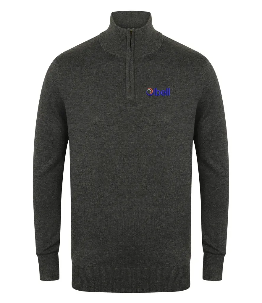 [BE-ZS-GM-XS] Bell Qtr Zip Neck Sweater (Grey Marl, XS).webp