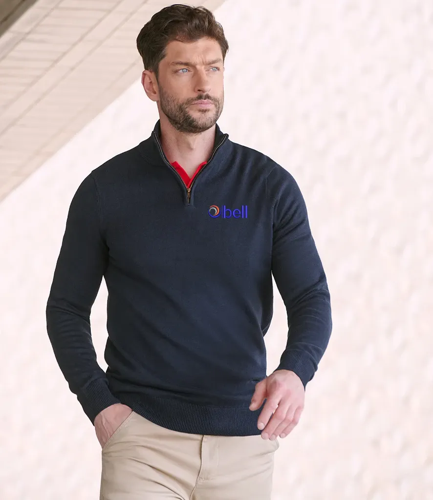 [BE-ZS-NA-XS] Bell Qtr Zip Neck Sweater (Navy, XS)