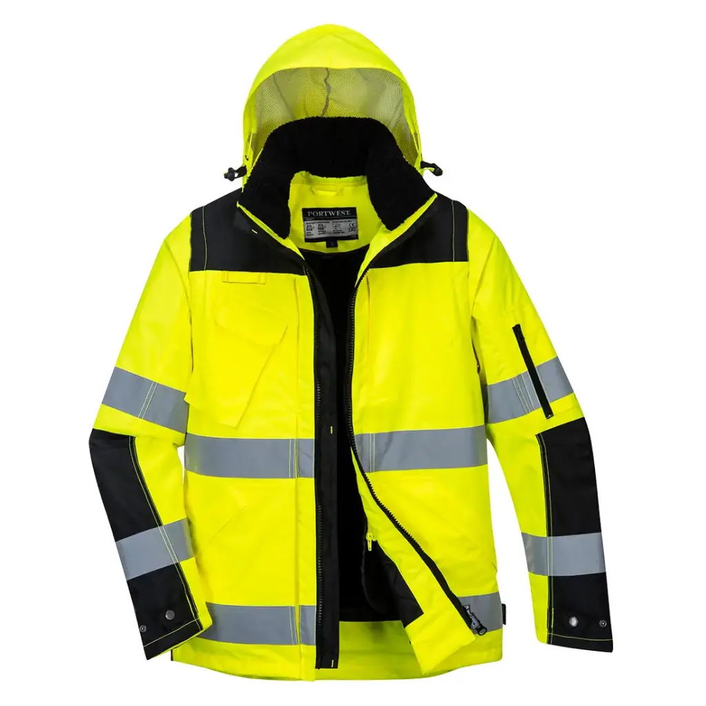 [C469YBRS]  Hi-Vis 3-in-1 Contrast Winter Pro Jacket (Yellow/Black, S)