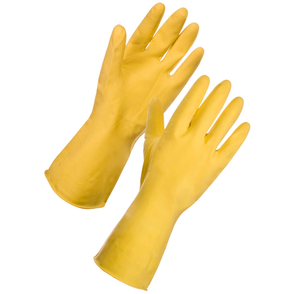 [W-GMGLMS] Household Latex Rubber Gloves, Medium Weight (Small)
