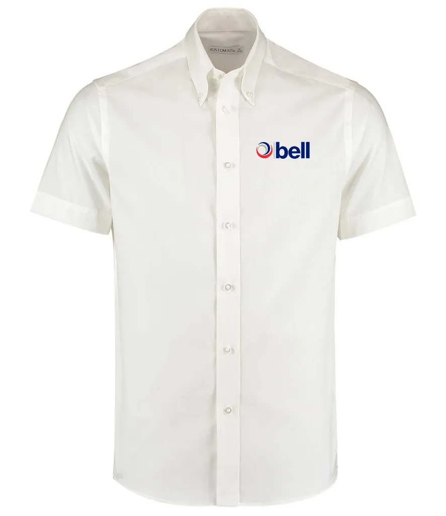 [BE-OS-ME-SS-TA-WH-14] Bell Oxford Mens Tailored Shirt Short Sleeve (White, 14inch)