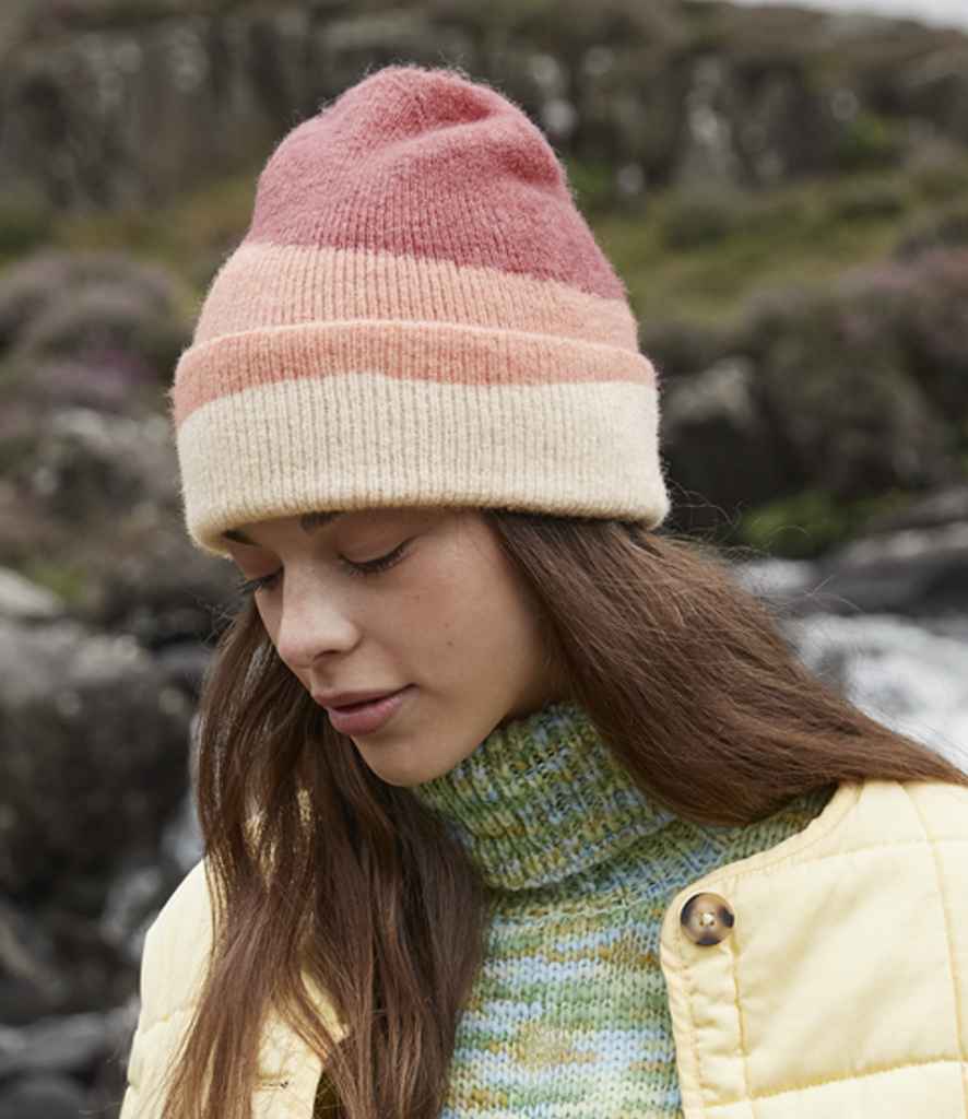 [BB532 R/P/V ONE] Beechfield Soft Wave Beanie (Rose/Peach/Vanilla)