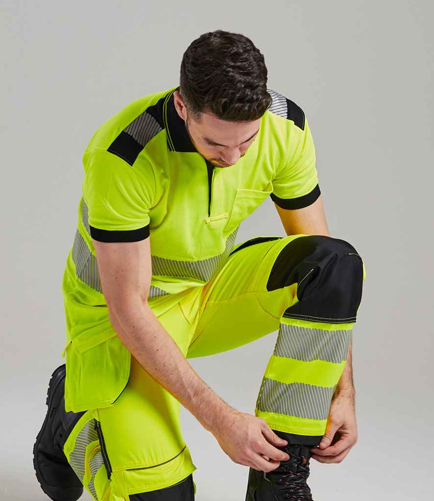 [PW1003 YL/BK S] Portwest PW3 Hi-Vis Polo Shirt (S, Yellow/Black)