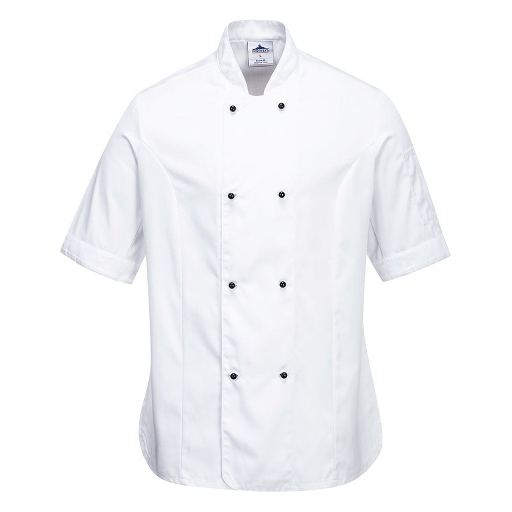 [C737WHRM] Rachel Women's Chefs Jacket S/S (M, White)