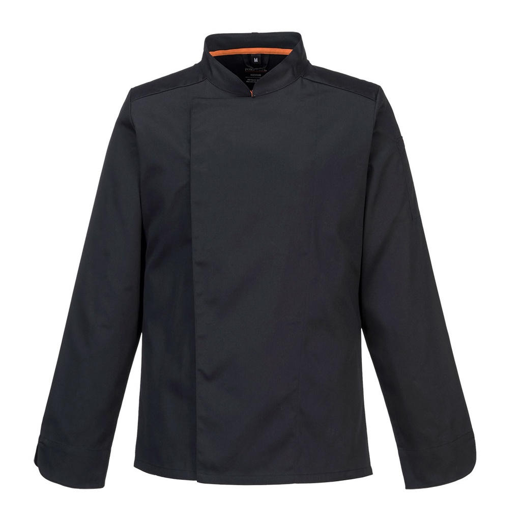 [C846BKRXS] Chef's Mesh Air Pro Stretch Jacket L/S (XS, Black)