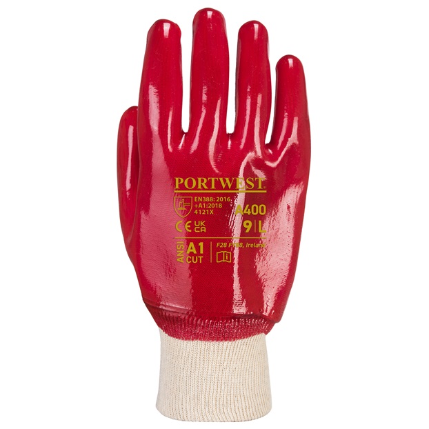 [W-GPVCL] PVC Knitwrist Grip Gloves (L)